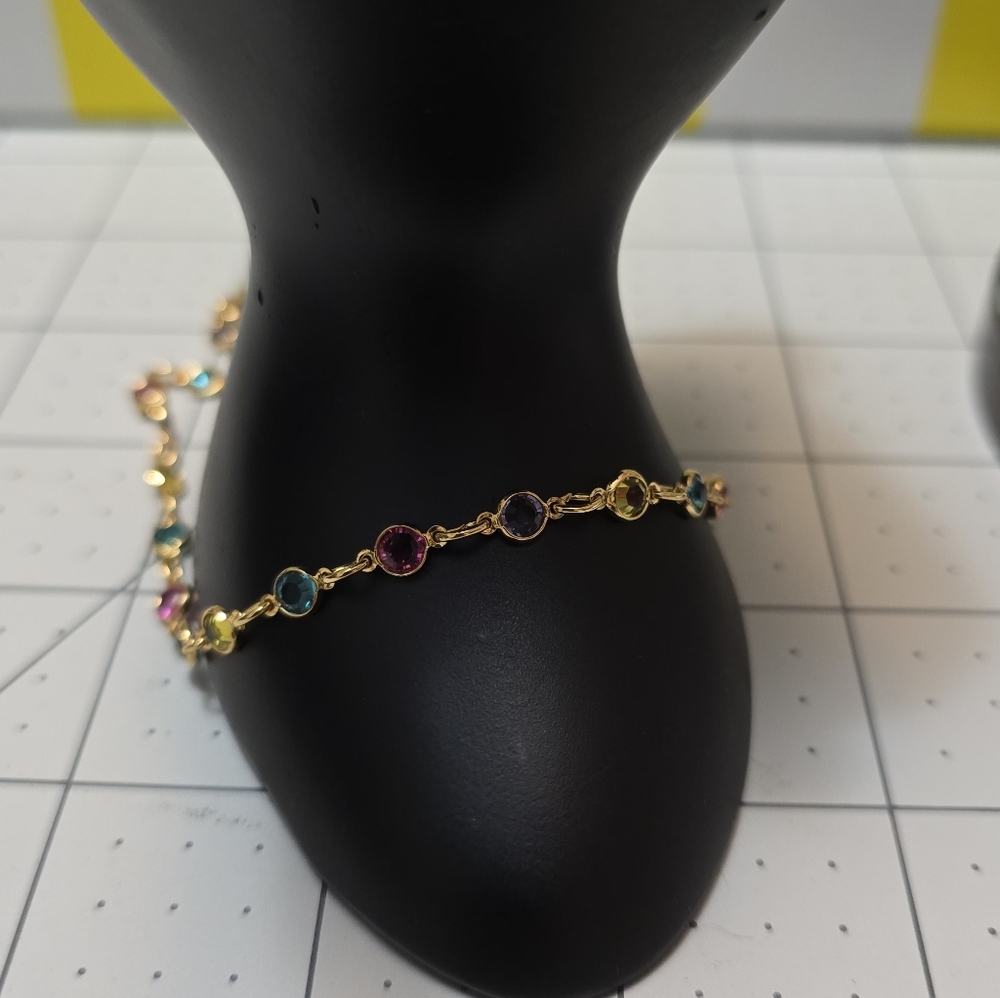 Elegant Multicolor Gold Tone Bracelet/Anklet